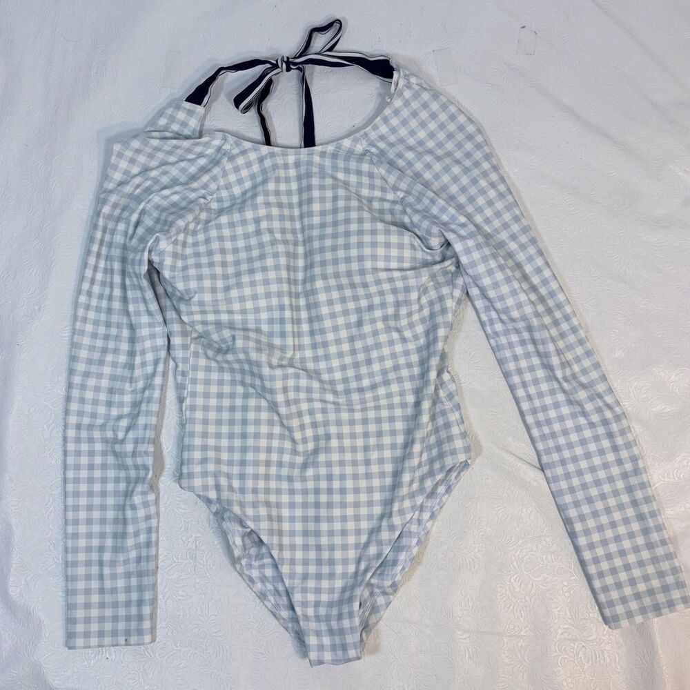 Minnow READ sz S 2/4 Oasis Blue Gingham One Piece Swimsuit